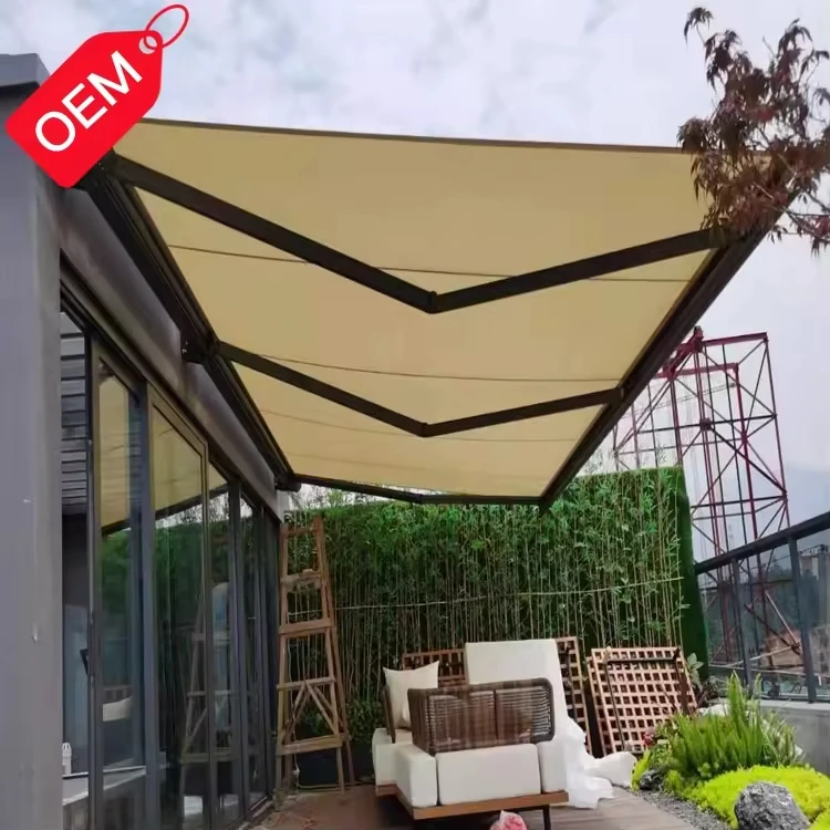 Outdoor Aluminum Alloy Retractable Awning, Extendable Terrace and Balcony Awning, Waterproof and UV-Resistant, Customizable