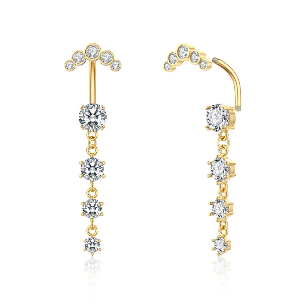 Mixed-style Gold Color Animal Series Belly Button Ring 14G Bee Snake Butterfly Dangled Navel Piercing Nombril Belly Ring Jewelry