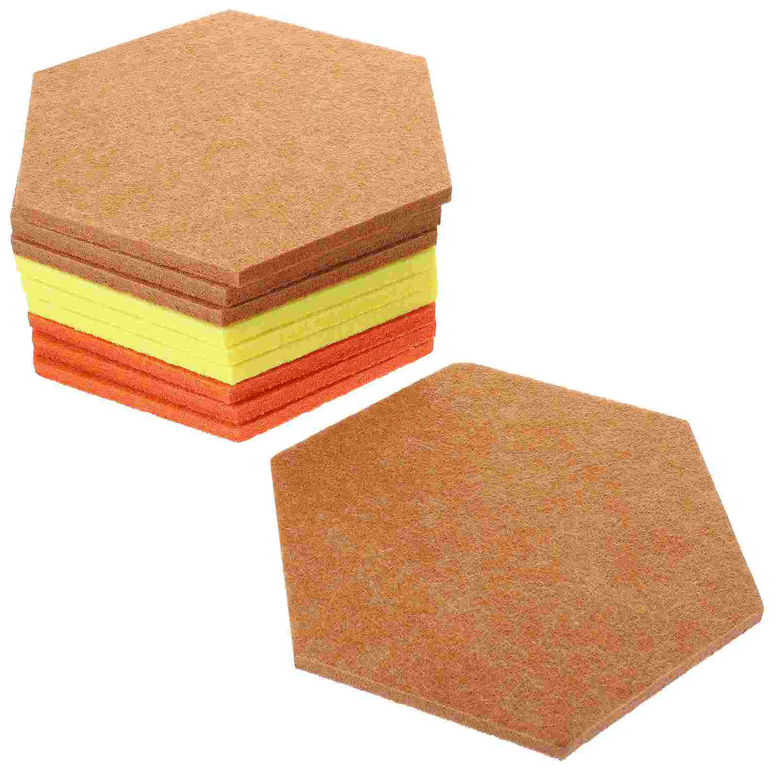 10 Pcs Hexagonal Felt Board Practical Wall Decor Pin Decorate Polyester Bulletin