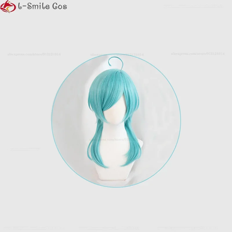 Game ES  Cosplay Shinkai Kanata Cosplay Wig puka Short Blue Resistant Hair Shinkai Kanata Anime Wigs + Wig Cap