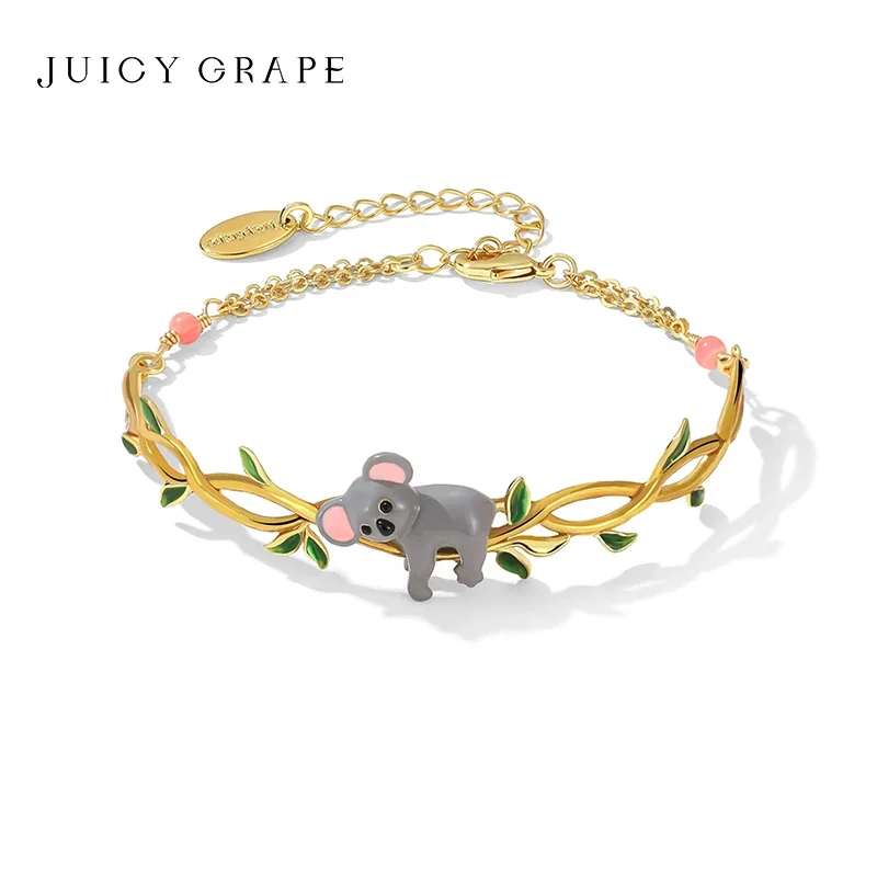 

Juicy Grape Fashion Enamel Koala Bear Bracelet for Women and 18K Gold plated Animal Jewelry Birthday Anniversary Christmas Gift