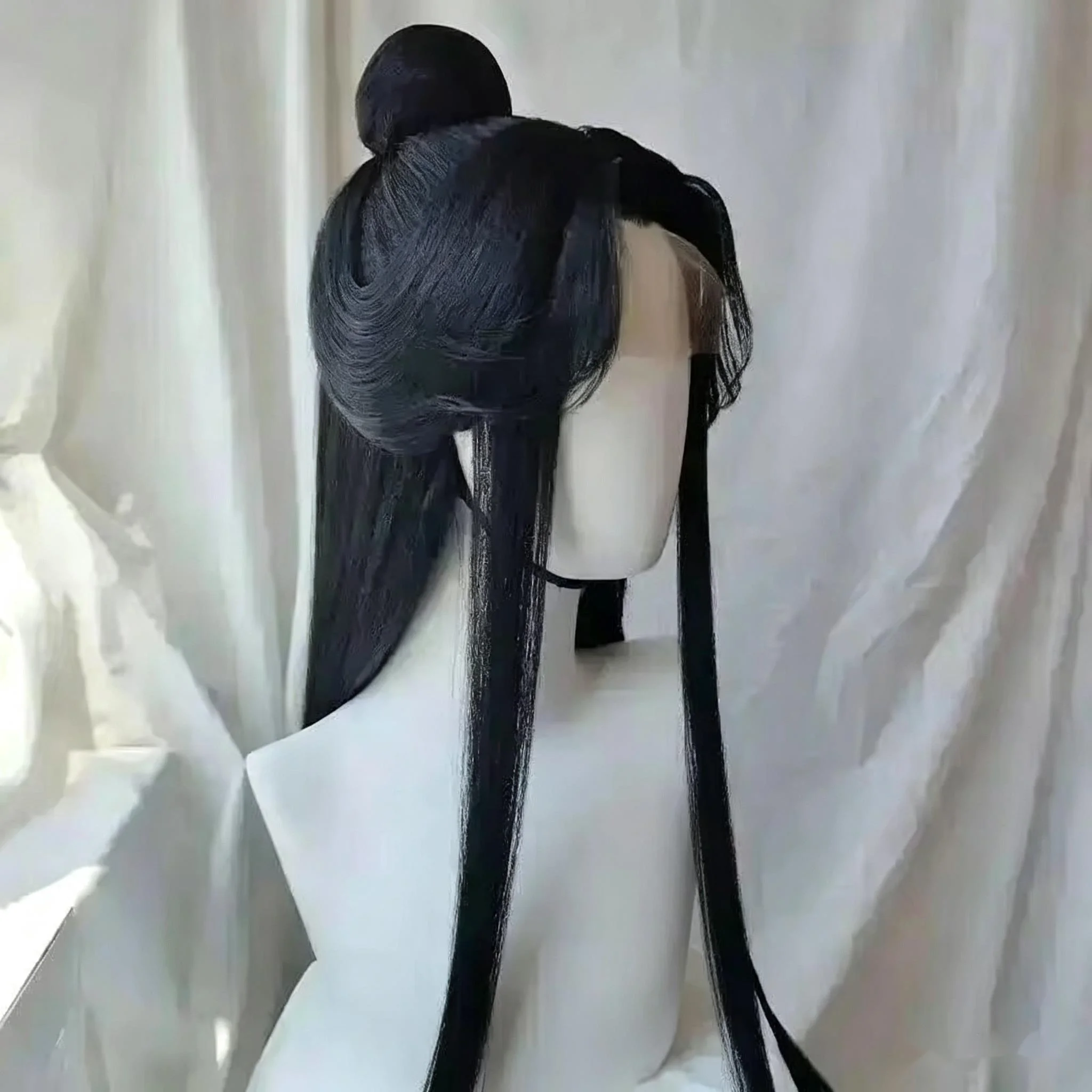 Styled Xie Lian Tai Zi Yue Shen Customized Cosplay Brown Wig Tian Guan Ci Fu Heaven Official’s Blessing Huacheng Cos TGCF Wig - view 5