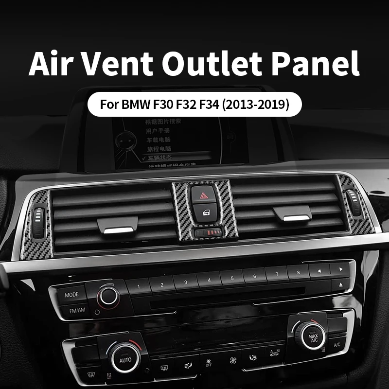 

Real Carbon Fiber For BMW 3er 4er F34 F30 F32 Air Vent Outlet Panel Trim Stickers Anti Scratch Car Interior Tuning Accessories