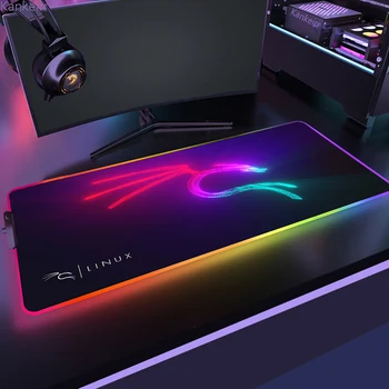 XXL RGB Gaming Mouse Pad k-kali Linux Gamer Keyboard Luminescent Desk Mat Large Carpet LED Computer Rubber Anti-slip Mousepad