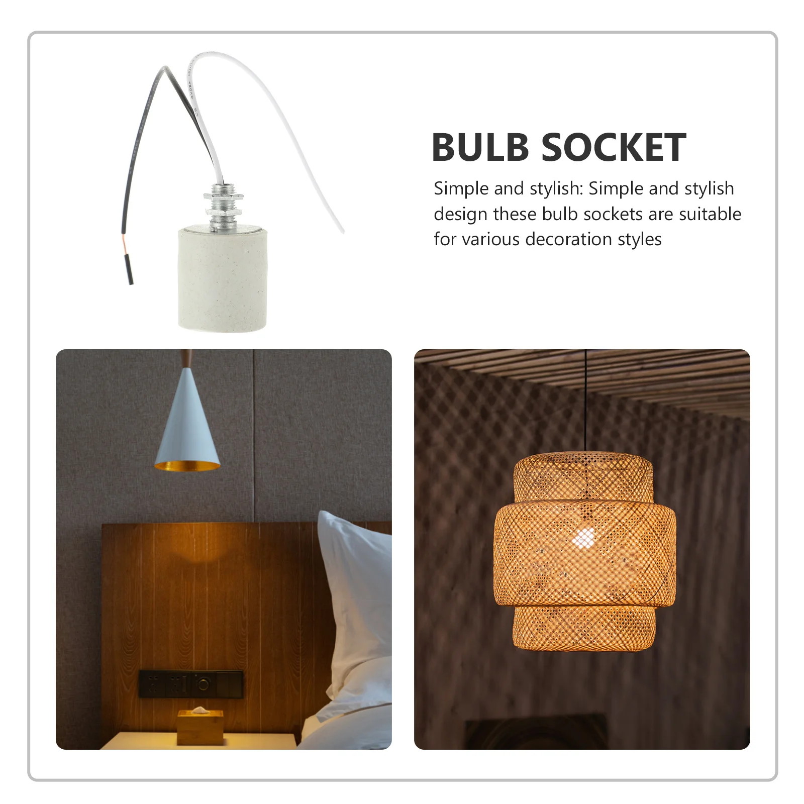 

5Pcs E27 Ceramic Lamp Socket Light Bulb Holder Simple Design High Thread Match for Wide Application Lighting Light Socket