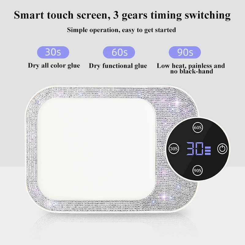 충전식 UV LED 네일 램프 손목 받침대 포함 무선 30LED 네일 드라이어 젤 폴리쉬 경화 램프 매니큐어 도구