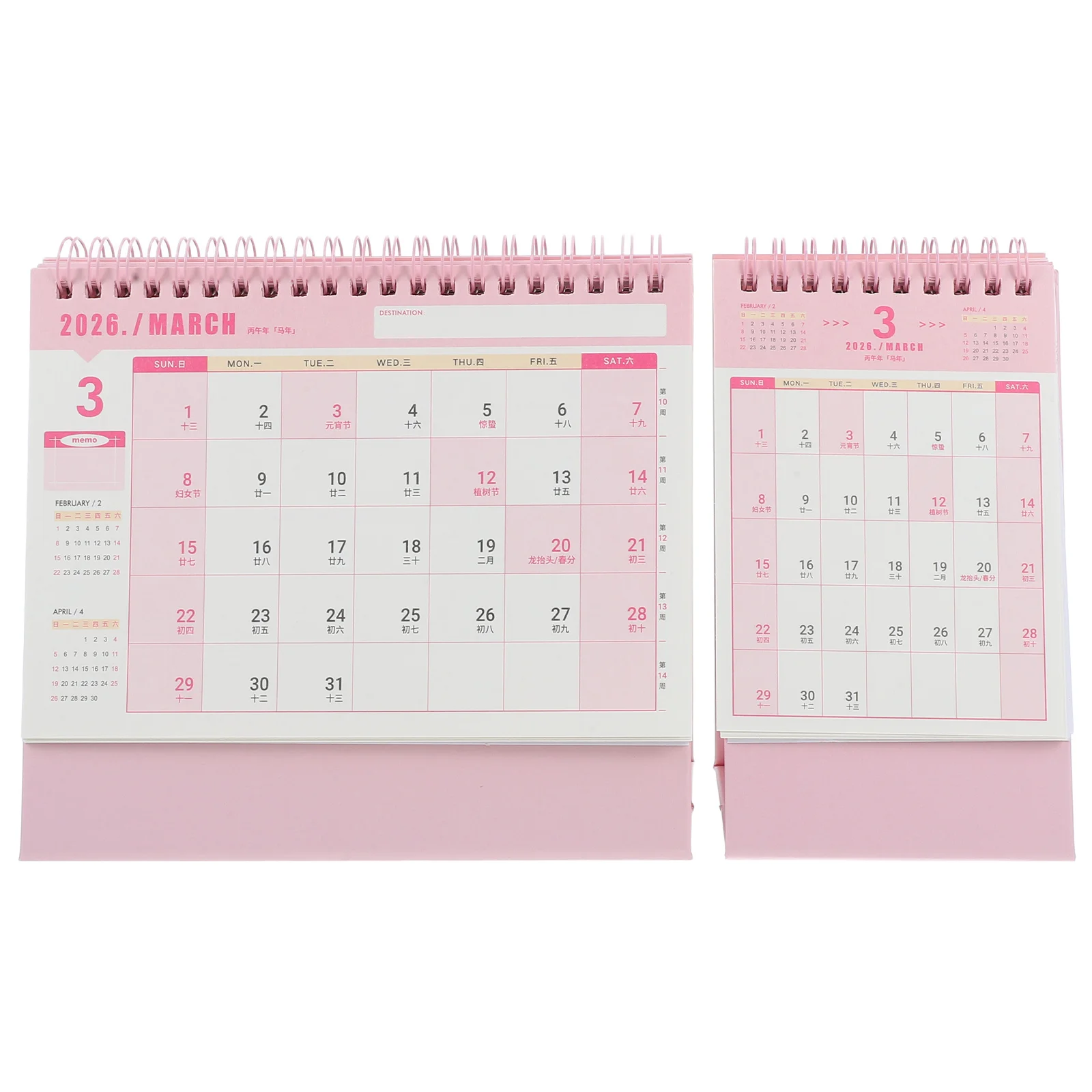 

2pcs Desk Desktop Large Stand Up for Office Home Study Daily Planner Habit Tracker Smooth Thick Paper Daily 2026 Mini for Desk