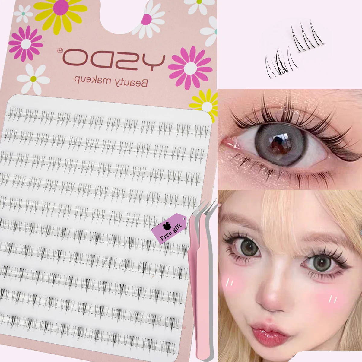 False Lash Clusters Extension Kits Fair Indivdual Lashes Natural Fake Eyelashes Korean V Tapered Lower Eyelash Makeup Tools