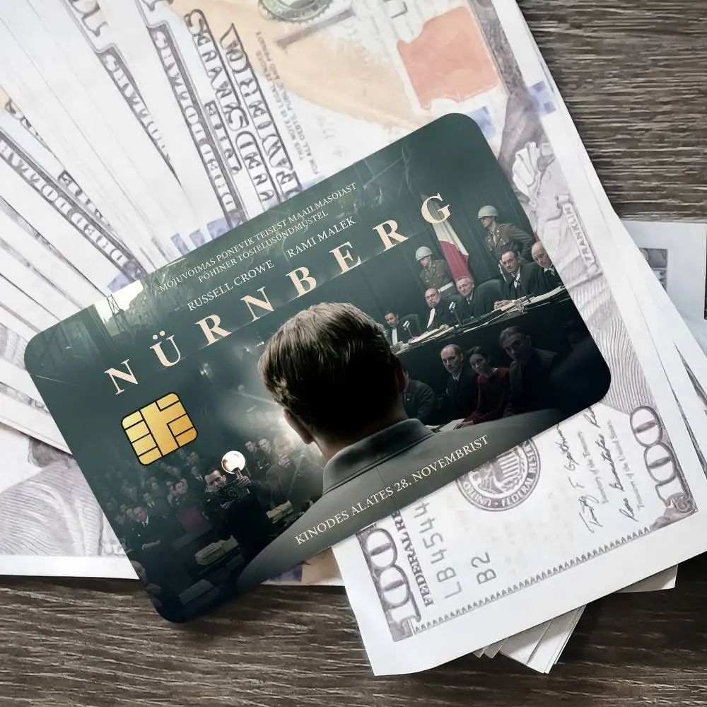 فيلم Nuremberg 2025 بطاقات الائتمان البنك حافلة تمرير ملصقات ديكور رائع مقاوم للماء 4 قطعة بطاقة