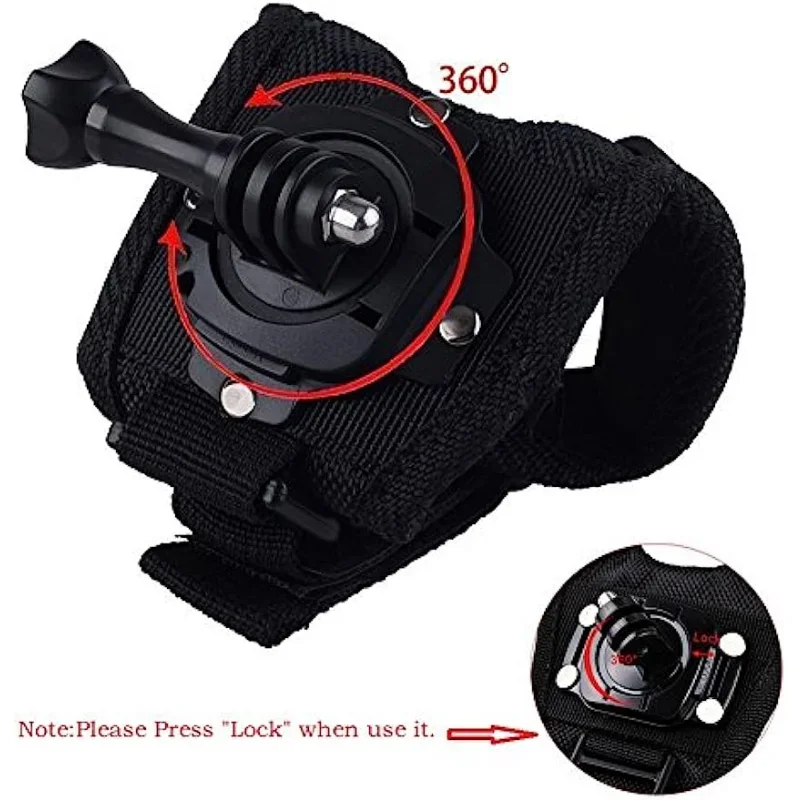 Hand Strap Mount, 360 Degree Rotation Wrist Strap Belt, Compatible with GoPro HERO11 10 9 8 7/AKASO EK7000/Brave 4 8 7 LE/V50X