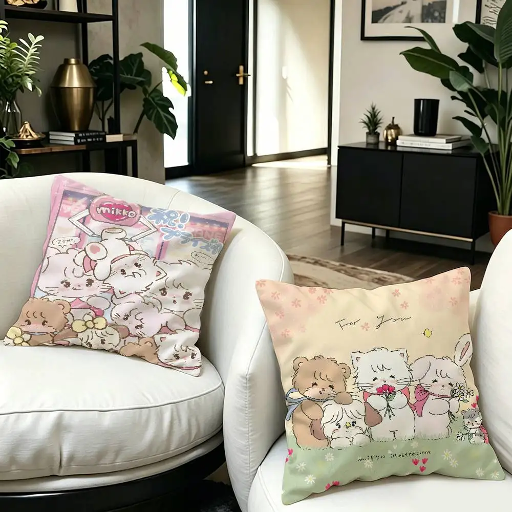 M-Mikko-Illustrations Soft-Whimsical Pillow Cover Design cushion Cover decor Holiday Decorati