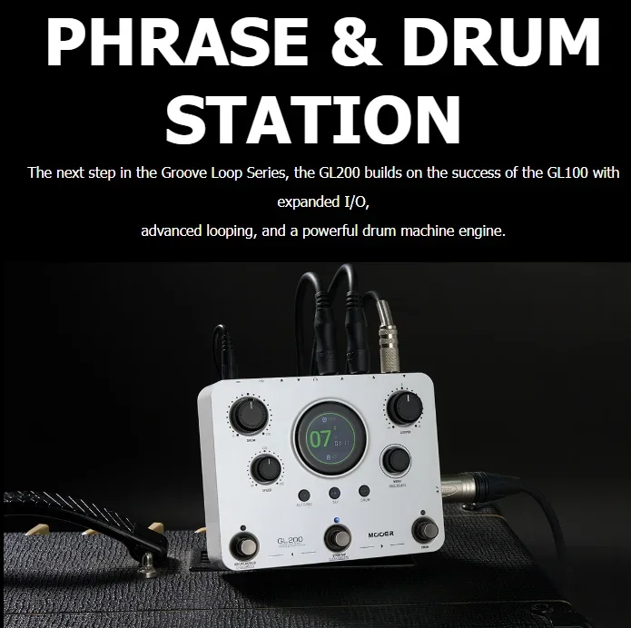 Estação de frases e bateria Mooer GL200 Groove Loop Series com 100