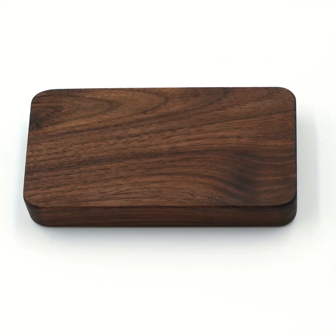 Solid Wood Card Holder Desktop Business Walnut Wooden Name Card Box Base Creative Storage Box