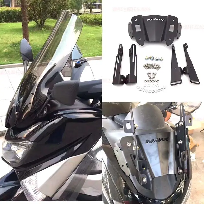 Suitable for motorcycle NMAX155/Mengshi 150 modified windshield and rearview mirror adjustable iron parts