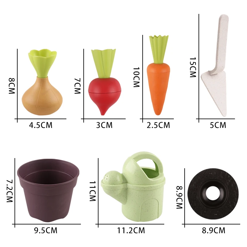 Pala para niños, aspersor para plantar, juguetes para jugar a las casitas, juego de macetas de rábano y arena, juego de arena para playa, regalos de cumpleaños