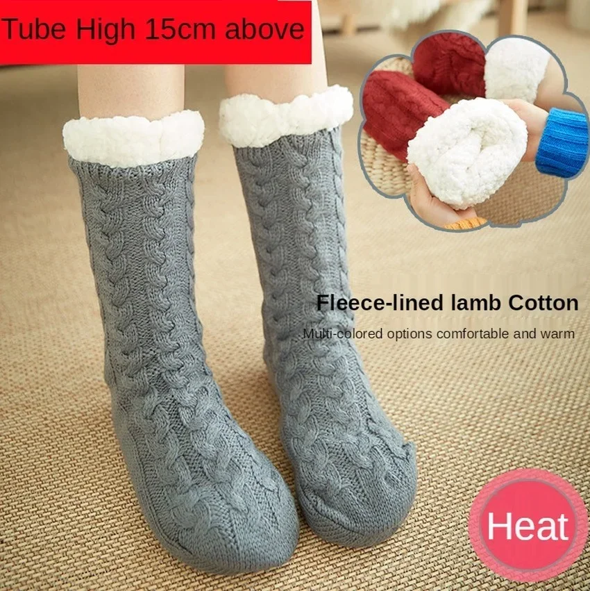 Womens Fuzzy Sock fluffy Hemp Soft Female Shoes Home Indoor winter Warm Plush Non slip Grip Thermal Thick Slipper Floor Socks