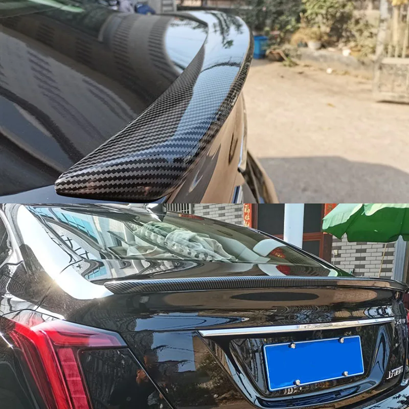 Duckbill V Trunk Spoiler Wing Fit Cadillac CT5 Sedan 2020-2023 Carbon Fiber Look