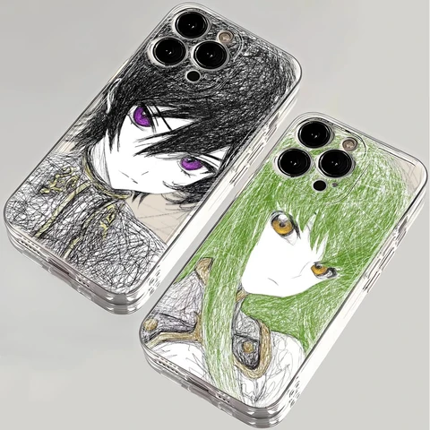 Прозрачный мягкий защитный чехол Comic Code Geass для iPhone 17, 16, 15, 13, 12, 11, 14 Pro Max XS XR 7, 8 16 Plus X SE Coque Cover