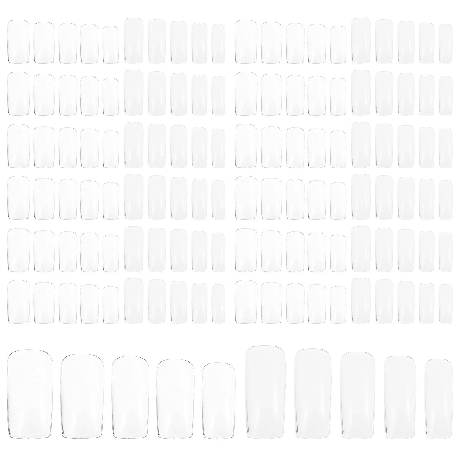

500Pcs Transparent Fake Nails Full Cover Nail Tips 10 Sizes Clear Press on Nails DIY Nail Art Supplies for Women