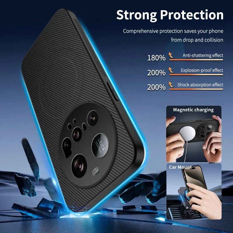 Leder-Silikon-Handyhülle für XiaoMi 17 Pro Max 11T 12T 13T 14T Pro 15 Ultra Magnetische Kabellose Ladefunktion Weiche Rückseiten-Schutzhülle