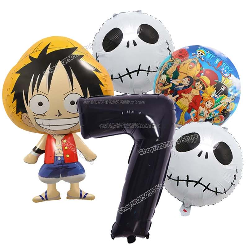 One Piece Boy Birthday Decoration Anime Luffy Number Balloons Set Baby Shower Party Supplies Cartoon Kids Birthday Decorative - view 5