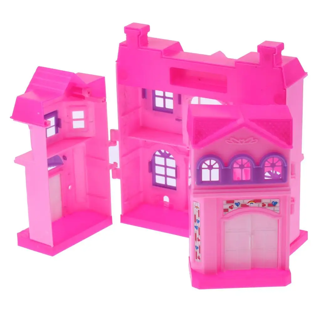 2 Storey Doll Mini Villa Dream House for Doll Kids Pretend Play Toy Dollhouse Furniture Set for Baby Doll Couch Doll House