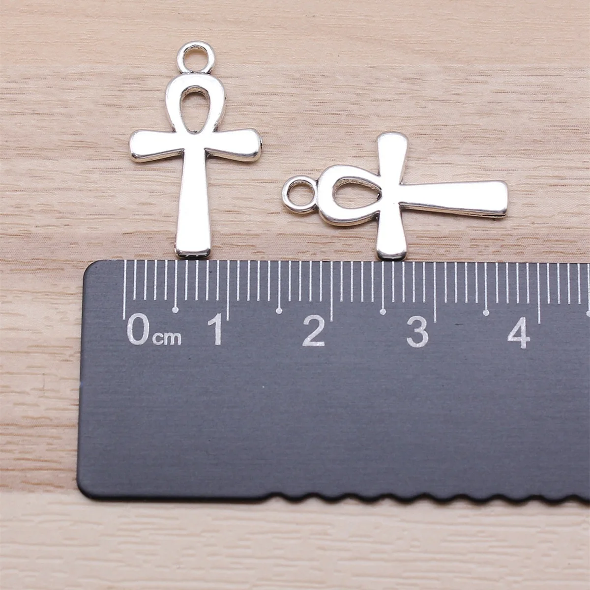 IFOCUS 10pcs/Lot Life Key Ankh Cross Charms For DIY Jewelry Making Zinc Alloy 22x13mm/0.87x0.51inch