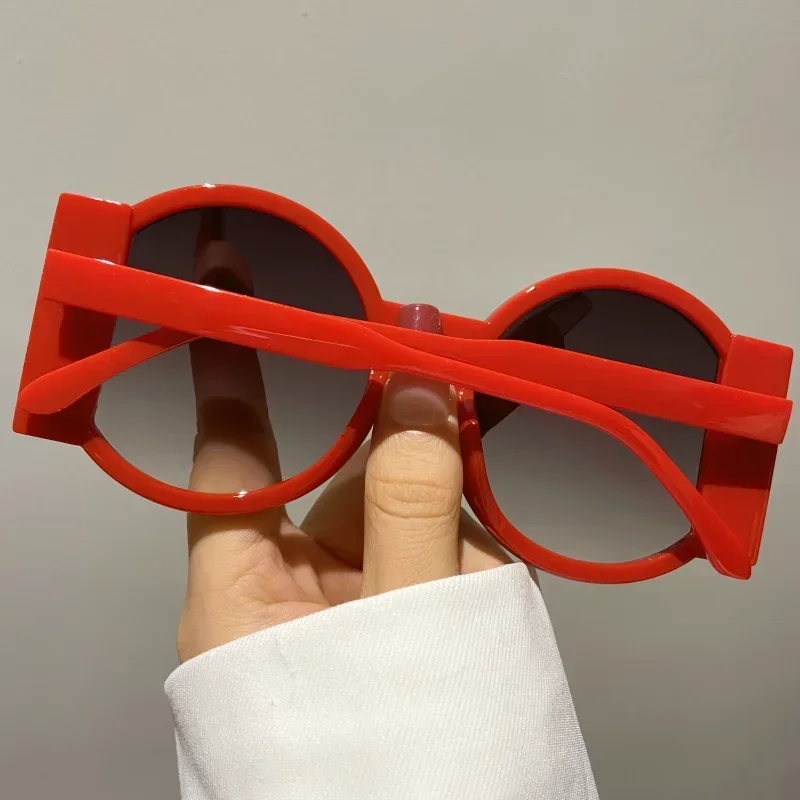 Runde Sonnenbrille Mode Strand Retro Trend Sonnenbrille UV400 Reise Straße Foto Urlaub Party Brille – Detail 11