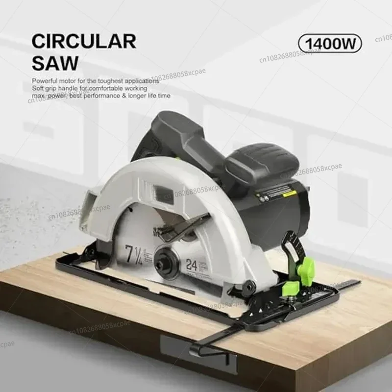 Adjustable Cutting Depth Circular Saw 6000RPM 7-1/4 Inch Blade Safety Design Scale Ruler Rip Guide