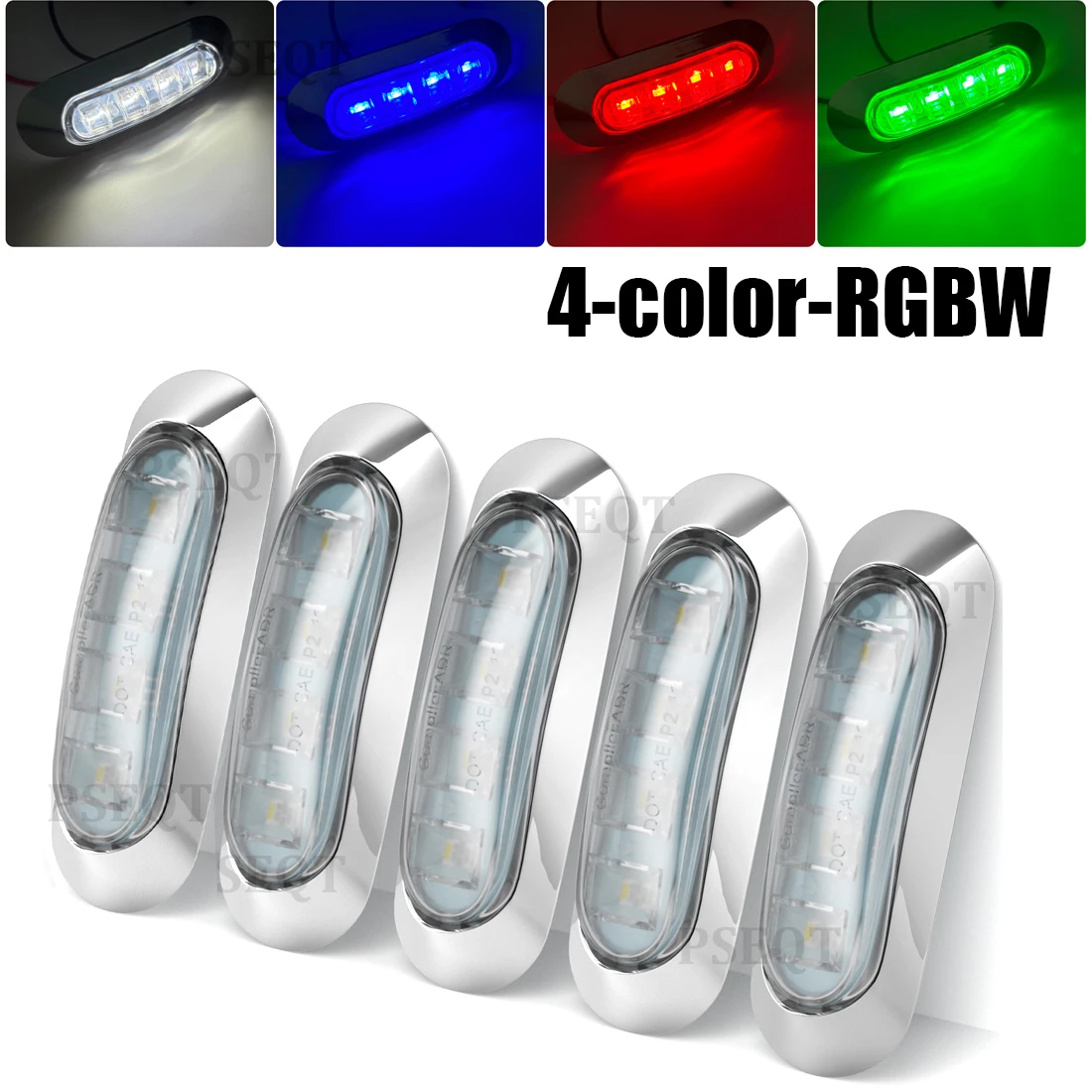 

5 шт. 12В водонепроницаемых RGBW LED-светильников для палубы лодки, высокояркие, для освещения морских кают, проходов и лестниц, для понтонов и каяков