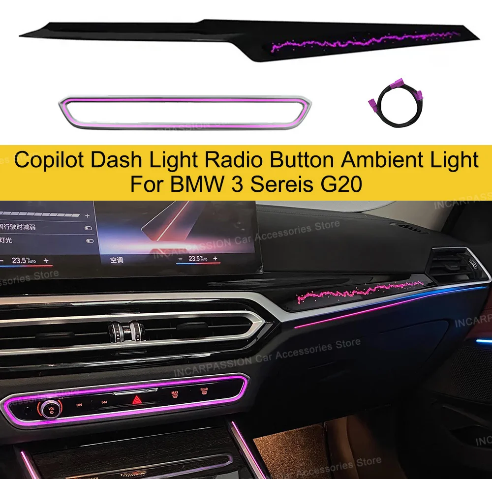 Copilot Dash Light Radio Button Ambient Light for BMW 3 Sereis G20 Facelift 2023 2024 2025Interior Lighting Upgrade