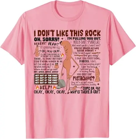 ماركوس الدودة أنا لا أحب هذا روك مضحك تتجه ميمي تي شيرت Y2K Brainrot الجرافيك قائلا المحملة الجدة هدية قصيرة الأكمام