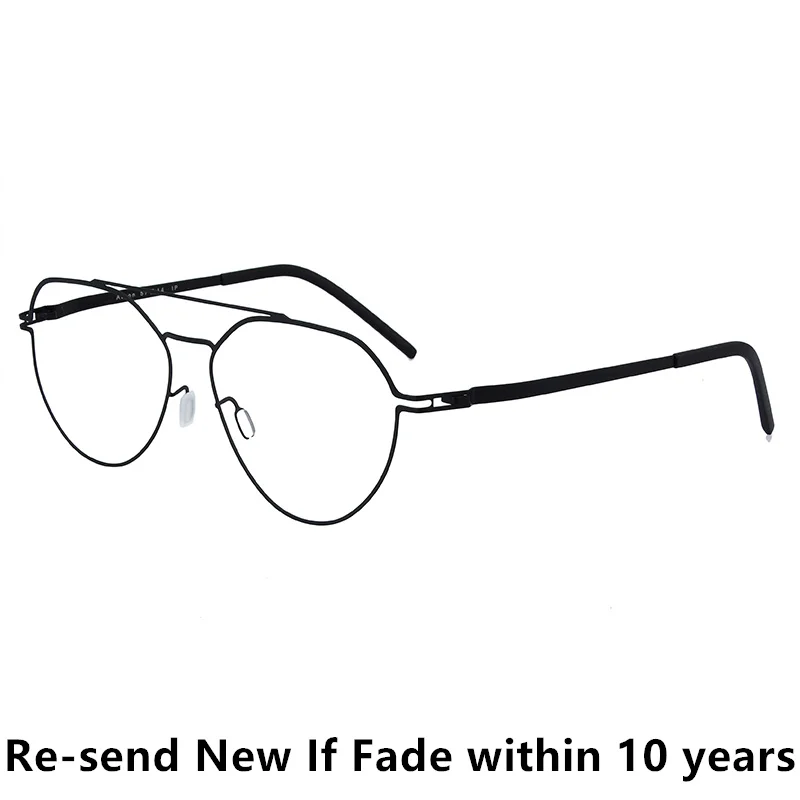 Оправа для очков в стиле пилота, мужские немецкие брендовые дизайнерские безвинтовые ультралегкие квадратные очки, модные двойные лучи Aaron