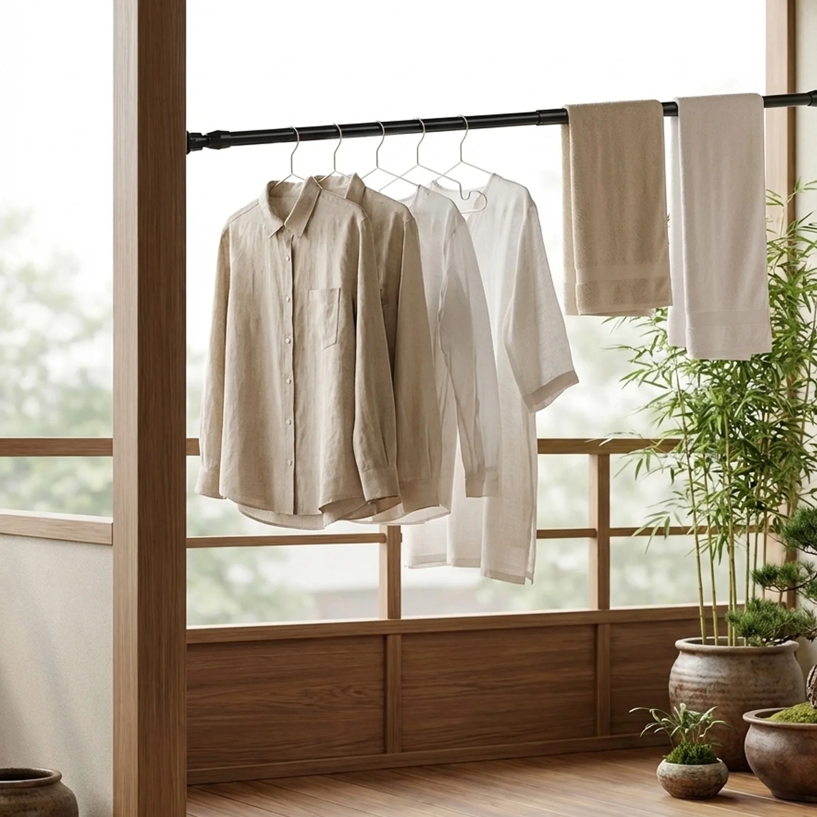 Bathroom Shower Curtain Rod Adjustable Tension Pole No Drill White Painted Metal Hanging Rail for Room Durable
