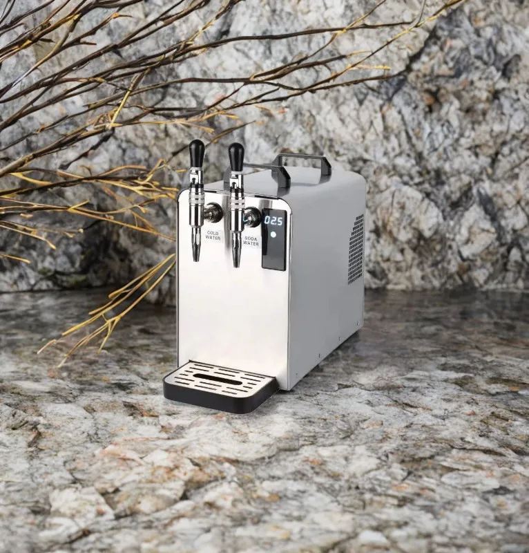 2024 Commercial Stainless Steel Counter Water Cooler Dispenser Manual Power Source Electric Cold Soda Machine for Desktop