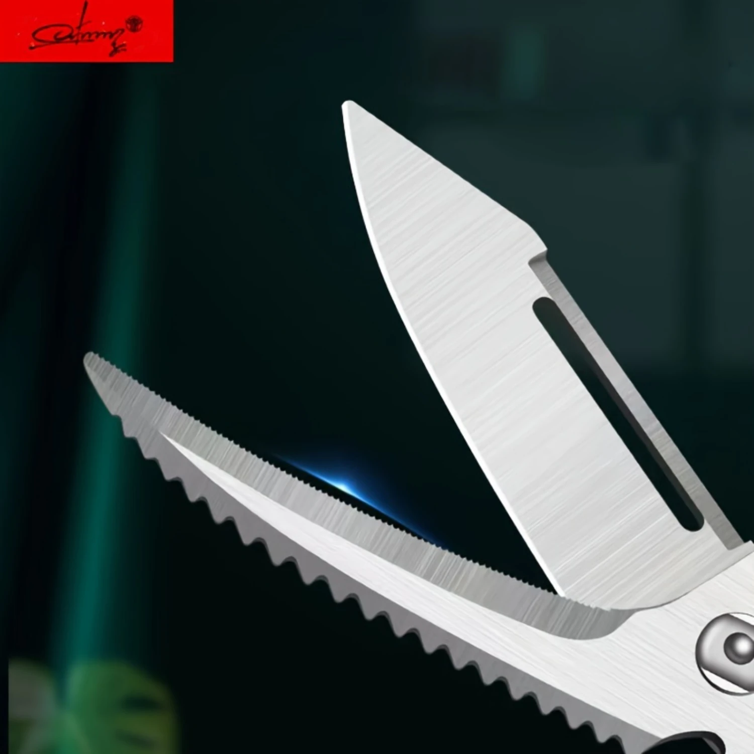Premium Stainless Steel Multi-Functional Kitchen Scissors - Sharp Bone Cutting, Fish Filleting, Roasting, and Food Preparation -