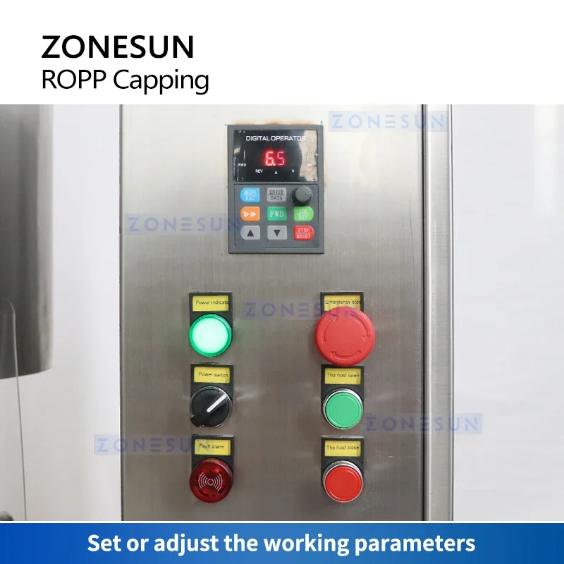 ZONESUN Automatic ROPP Capping Machine  Pilfer Proof Bottle Cap Sealing Closure System Olive Oil Packaging  ZS-XG440C4