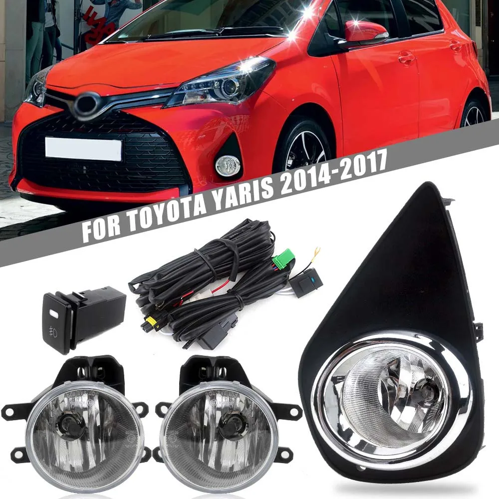

1 Set 4X Front Bumper Fog Light Foglight Day Light for Toyota Yaris 2014 2015 2016 2017