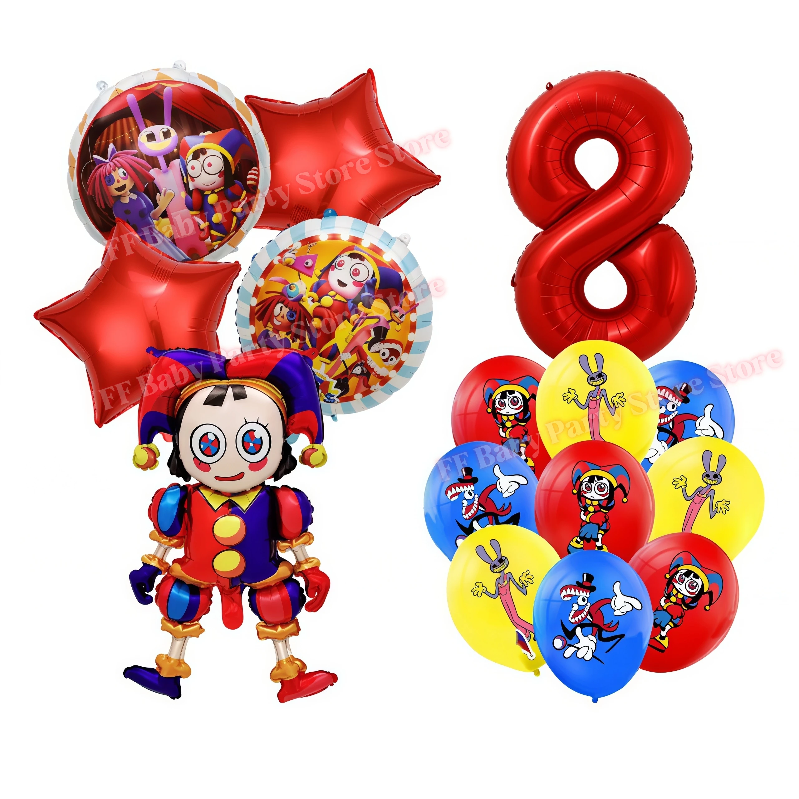 Erstaunliches Tischgeschirr Geburtstagsparty-Dekoration Digitales Zirkus-Ballon-Teller-Becher-Banner-Set Kinder-Geschenk Baby-Shower-Partyzubehör – Detail 37