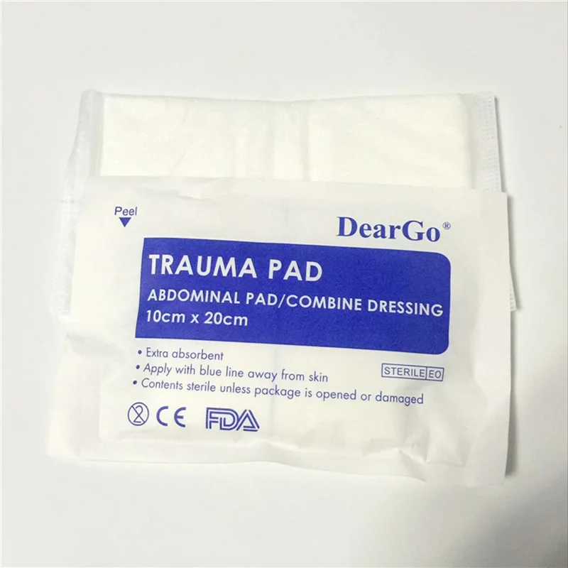 Lot de coussinets abdominaux médicaux, 10x20cm, pour les blessures, hémostatiques, extra absorbants, premiers soins