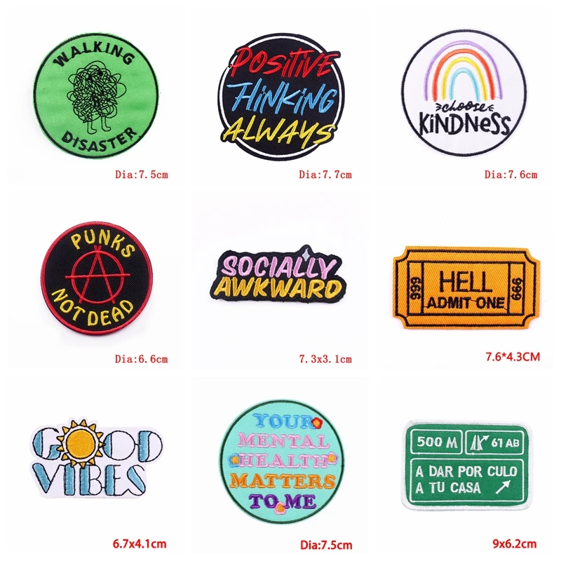 10PCS Cartoon Letter Patch Embroidered Patches DIY Personalized Fashion Letter Patch Iron On Patches For Clothing Sew Sticker