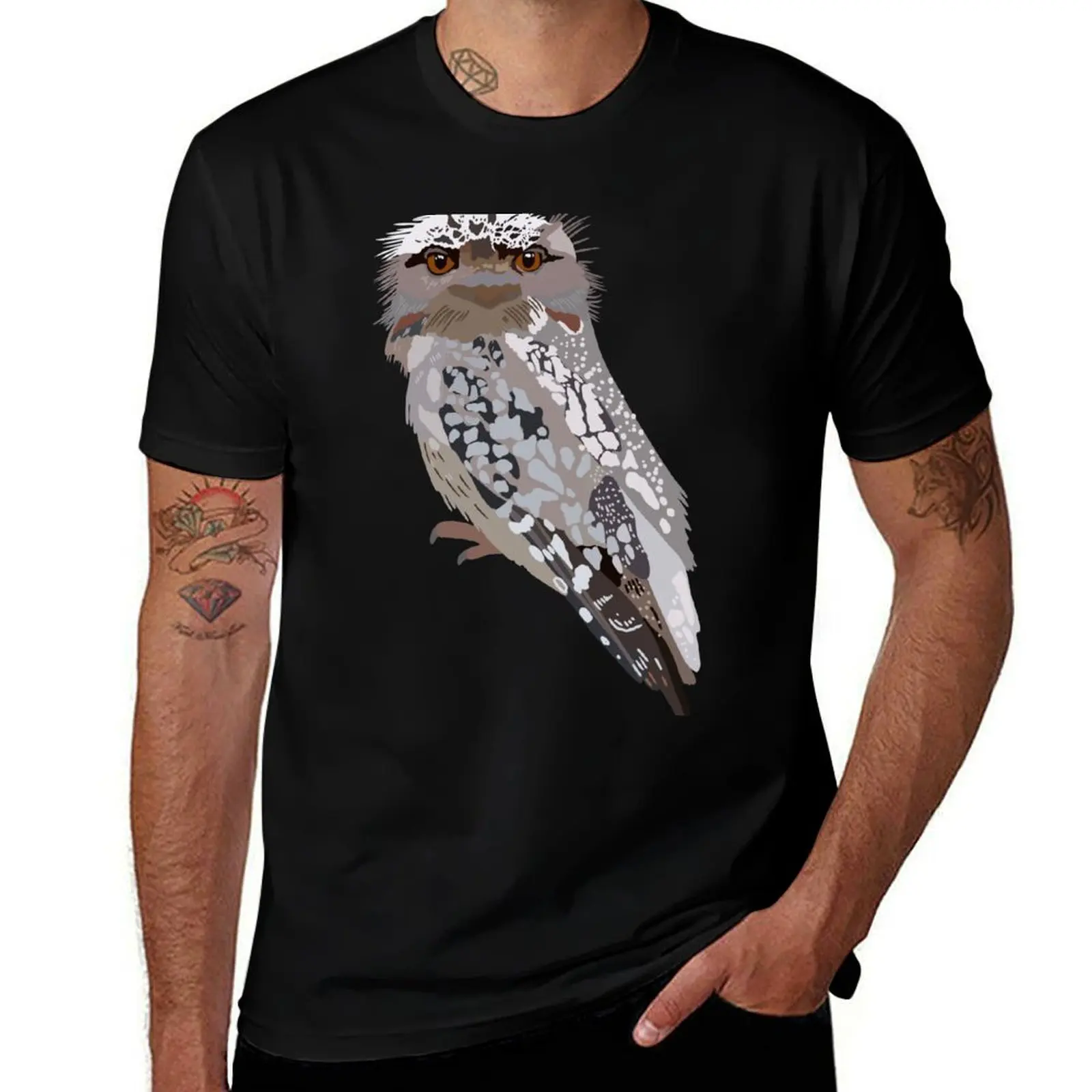 T is for Tawny frogmouth T-Shirt Large Size Soft Cotton T-Shirt