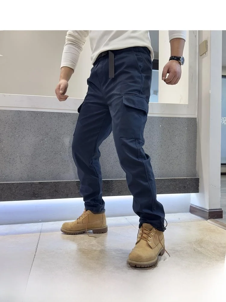 

Purple Label Series Men's Casual Pants Windproof Fce Lined Workwear Straight Leg Long Trousers Autumn Winter Faion