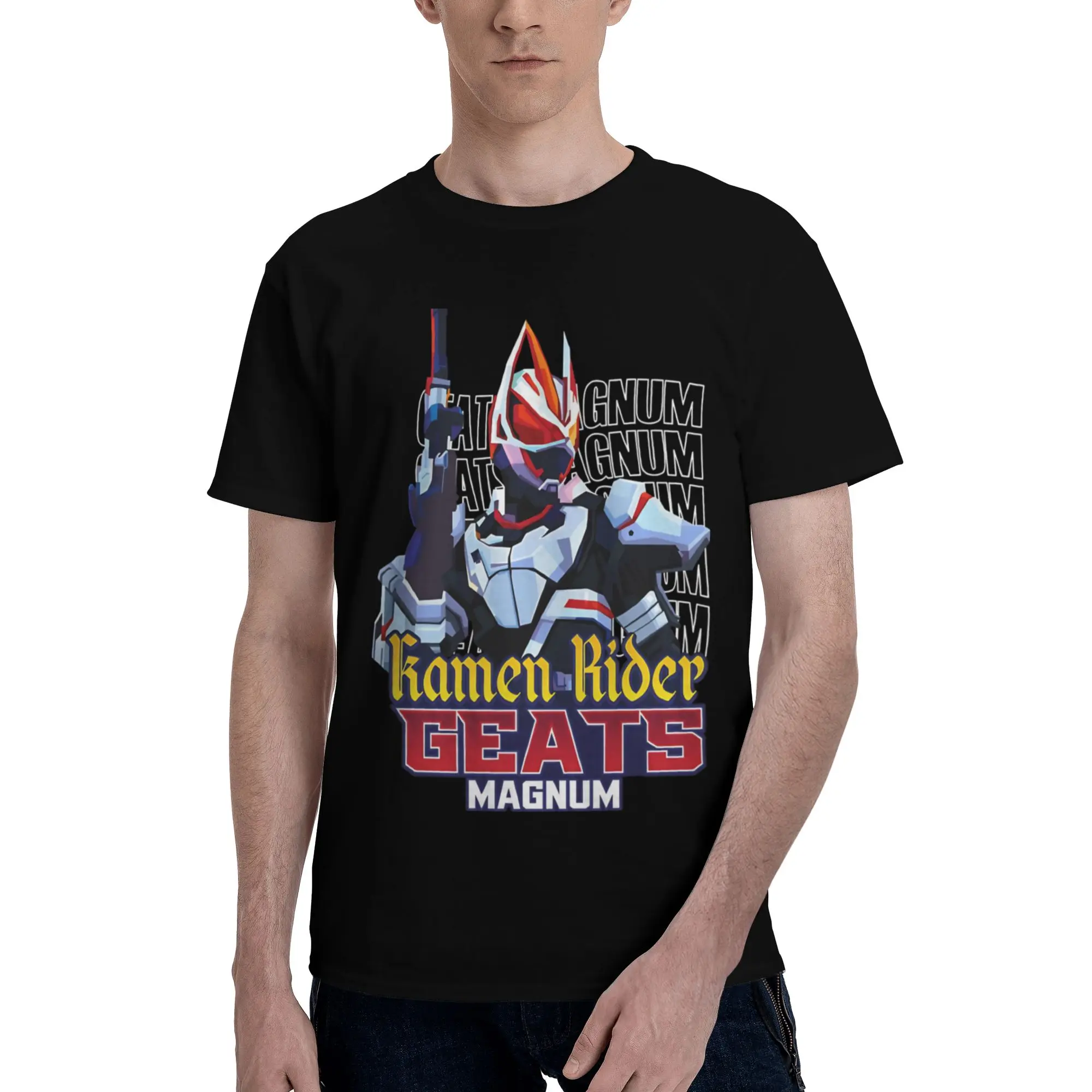 Geats Magnum Men's T Shirts Kamen Rider Humor Tees Short Sleeve Round Neck 100% Cotton Birthday Present Tops T-Shirt