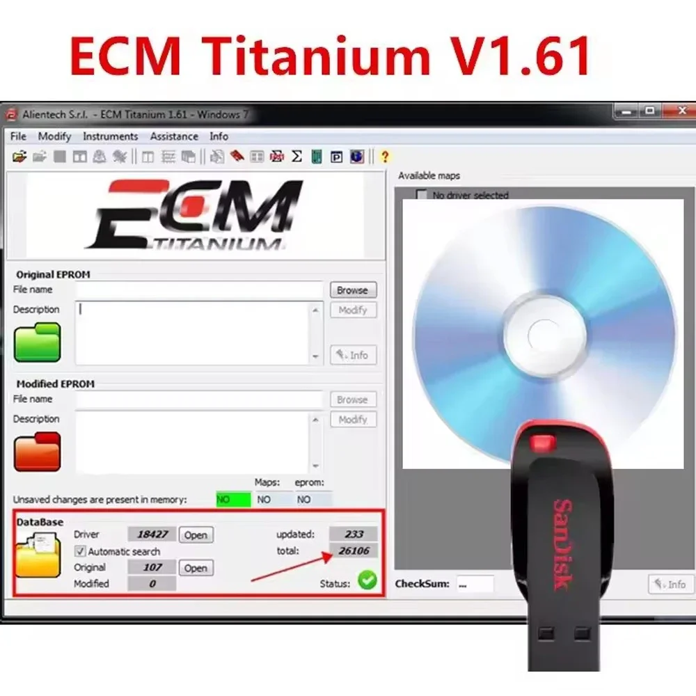 ECM Titanium 1.61 Software with 26000+ Drivers ECU Tool Compatible