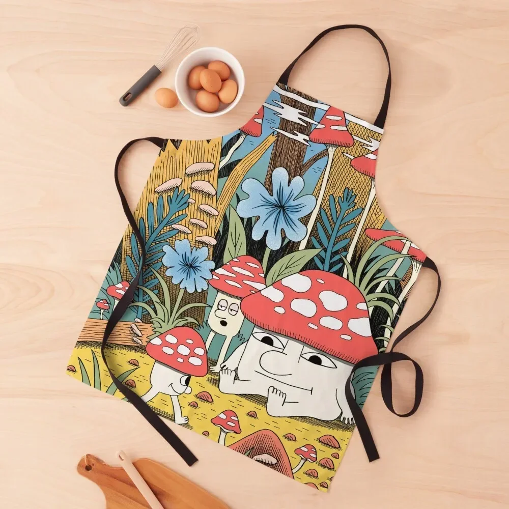 

Mushroom World Apron Kitchen Utensils nail tech supplies work gowns for women cleaning christmas kitchen cloths Apron
