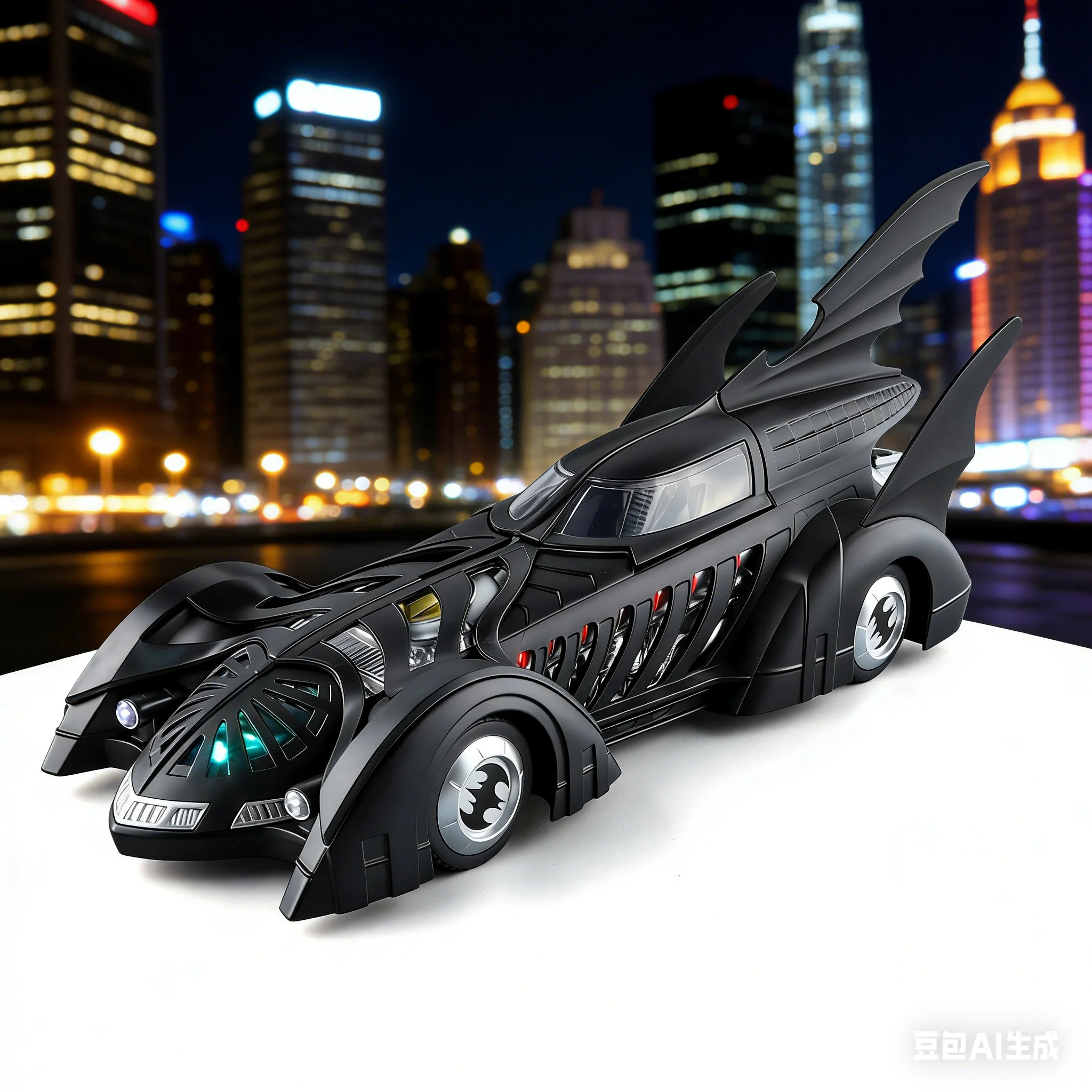 1995 Batmobile 1:24 Alloy Diecast Car Model Spray Edition with Pullback Light & Sound Ideal Collectible & Desktop