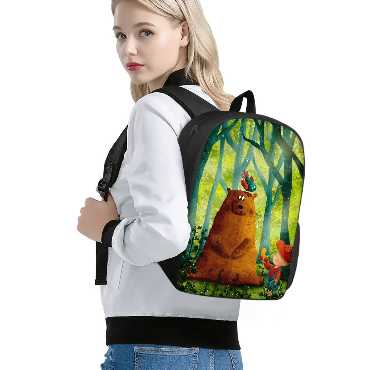 Cute Bear School Bags For Boys Girls tennegers Bagpack Kids Toddler Bookbag College Style Leisure Fashion Backpacks Schoolbags