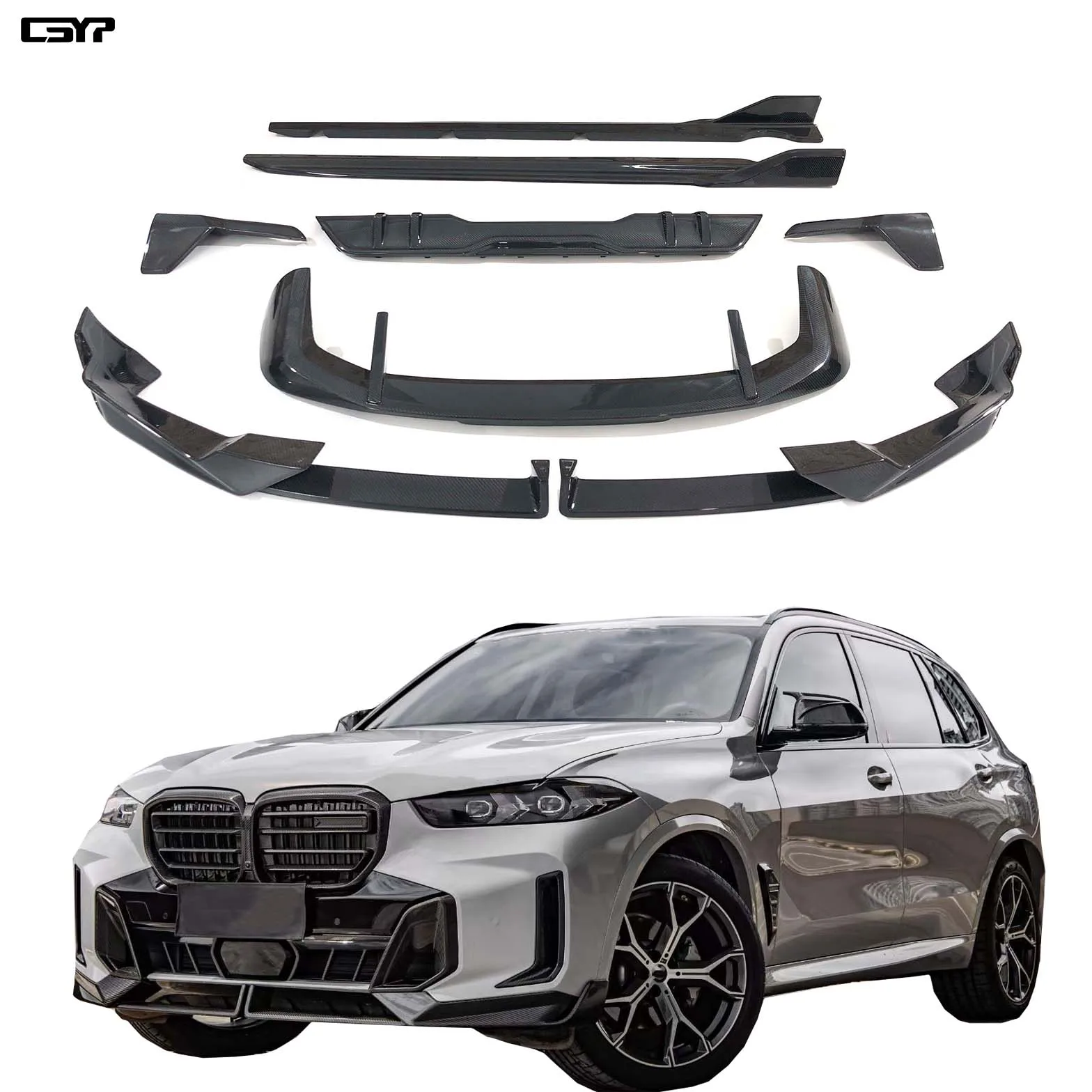 

Новый высококачественный карбоновый обвес в стиле MP для BMW G05 X5 (2023+): спойлер, передний сплиттер, диффузор, боковые пороги