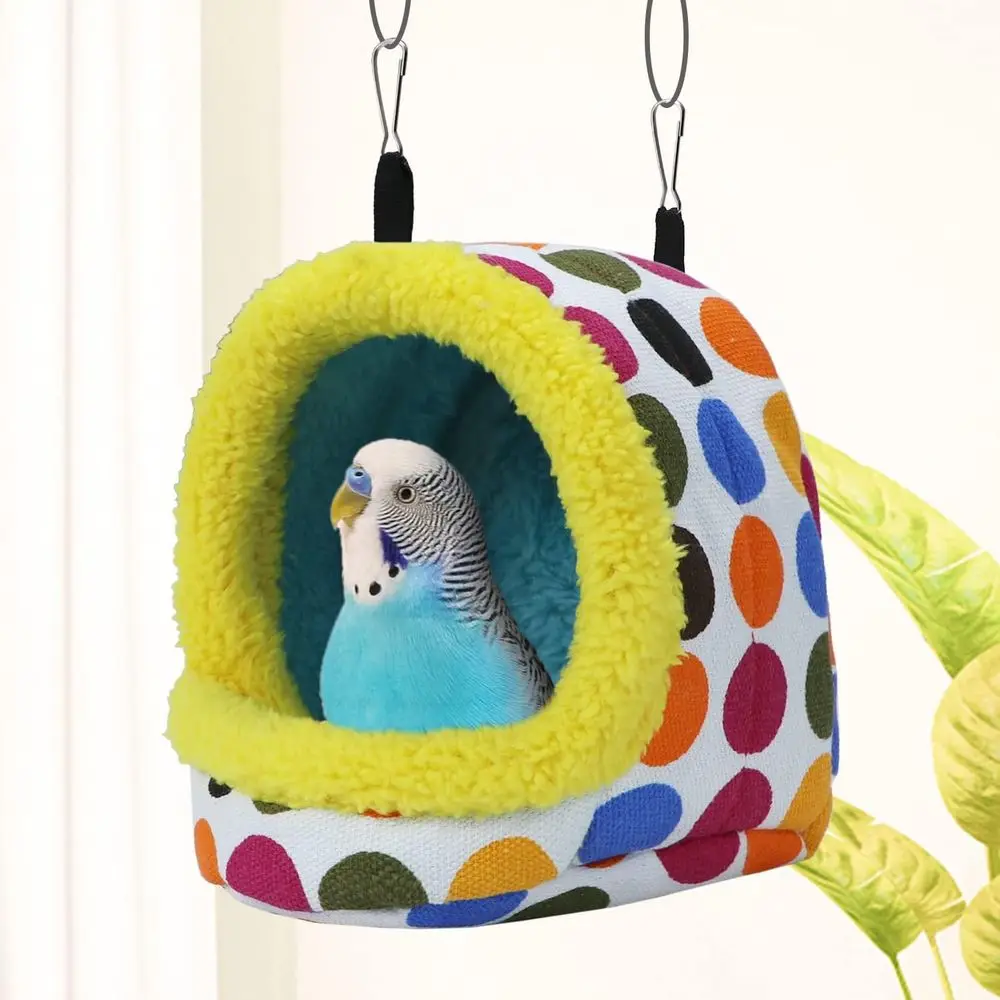 Hanging Hammock Winter Warm Parrot Nest House Bed Plush Sleep Pet Cave Hammock Toy Conure Lovebird Budgie Parakeet Cage Accessor view 4